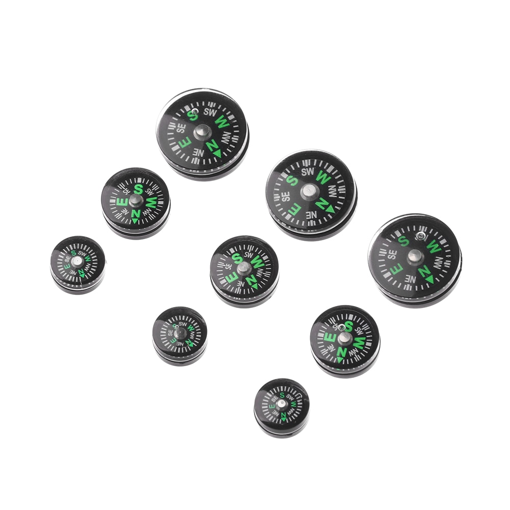 10Pcs Portable Mini Plastic Accurate Compass Button Practical Guider Outdoor Survival Compasses Camping Hiking Tool