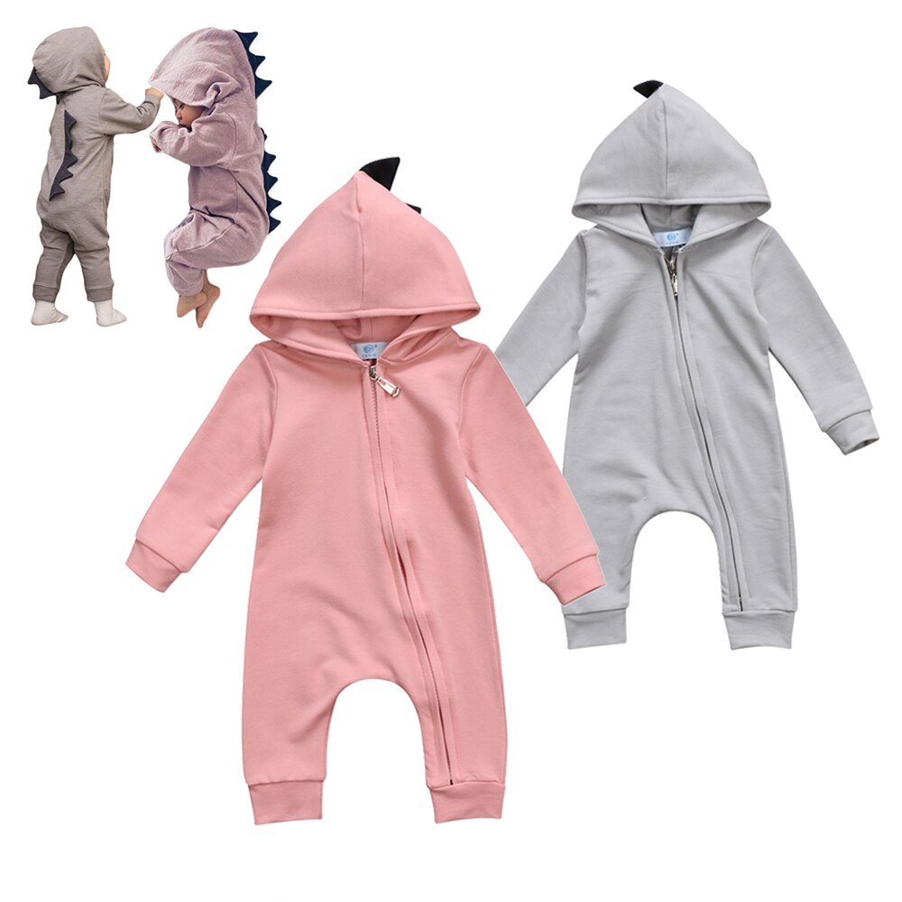 Novo engraçado outono inverno dinossauro bonito macacão roupas da menina do bebê sólido bebê menino roupas babygirl recém nascido roupas do bebê