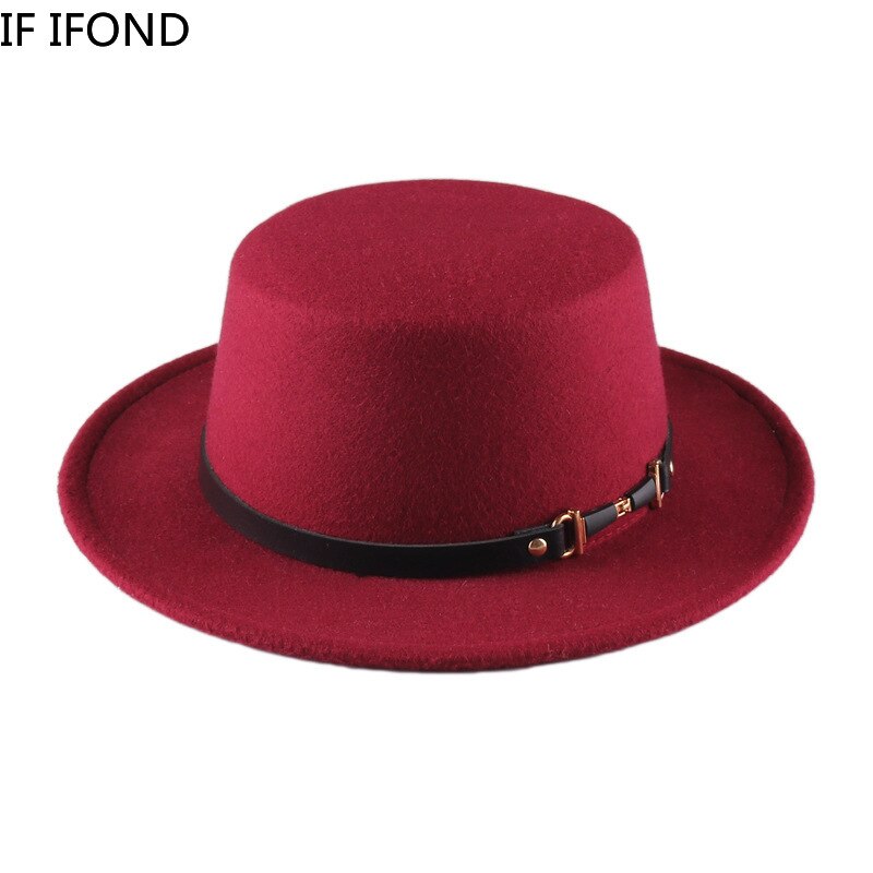 årgang avlet randen fedora lue vinter høst imitasjon ull kvinner jazz hatt runde bowler hattemaker
