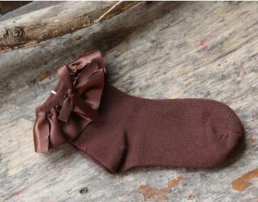 Baby Sokken Prinses Bloem Zomer Mesh Adem Leuke Sokken Peuter Katoen Lady Anti-Muggen Dunne Sokken Kinderen Meisjes Grote boog Cartoon: Coffee Stain / 0 to 3year