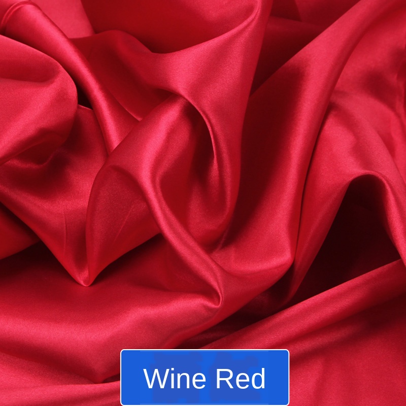 Zijde Satijn Stof Satijn Kleur Butyl Zijde Geschenkdoos Voering Lieb Handgemaakte Diy Tafelkleed Gordijn Decoratie 100X150Cm haar Wrap: wine red