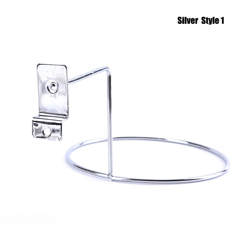 1PC Wall Mounted Helmet Stand Organizer Hanger Hat Cap Storage Display Holder Rack: Silver  1