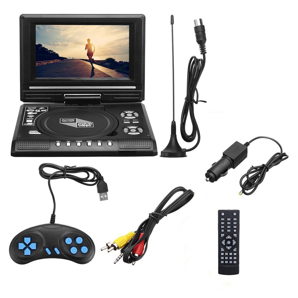7,8 Zoll tragbar HD TV Hause Auto DVD Spieler VCD CD MP3 DVD Spieler USB SD Karten RCA TV Portatil kabel Spiel 16:9 Drehen LCD Bildschirm