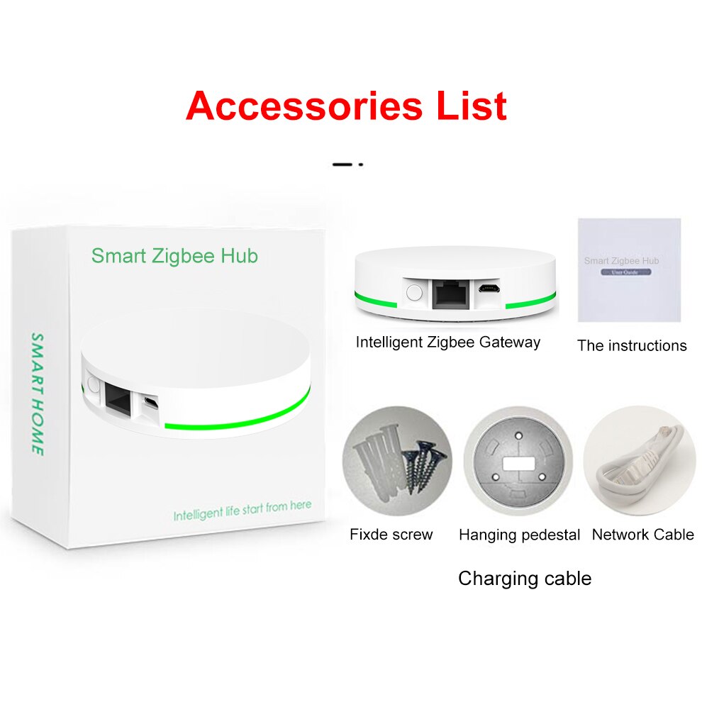 Tuya ZigBee 3.0 Smart Hub Devices Zigbee IOT Gateway Bridge Controller Works with Alexa Google Home ,Network Wired Connection