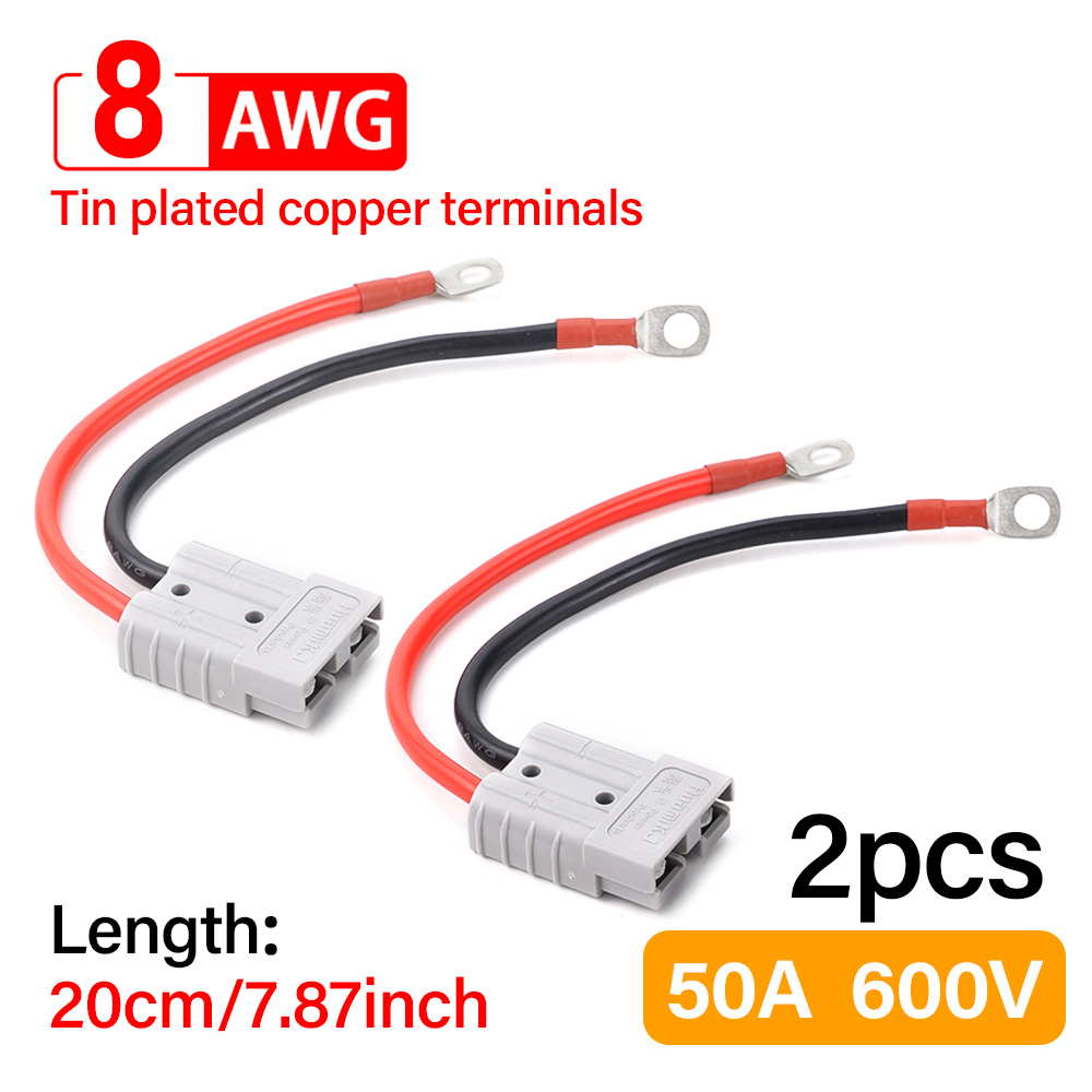 Zweipoliger Stecker 50a 600V mit 8awg Silikon kabel Gabelstapler Elektroauto Batterie Ladestecker Hochs trom stecker Bausatz: Gold