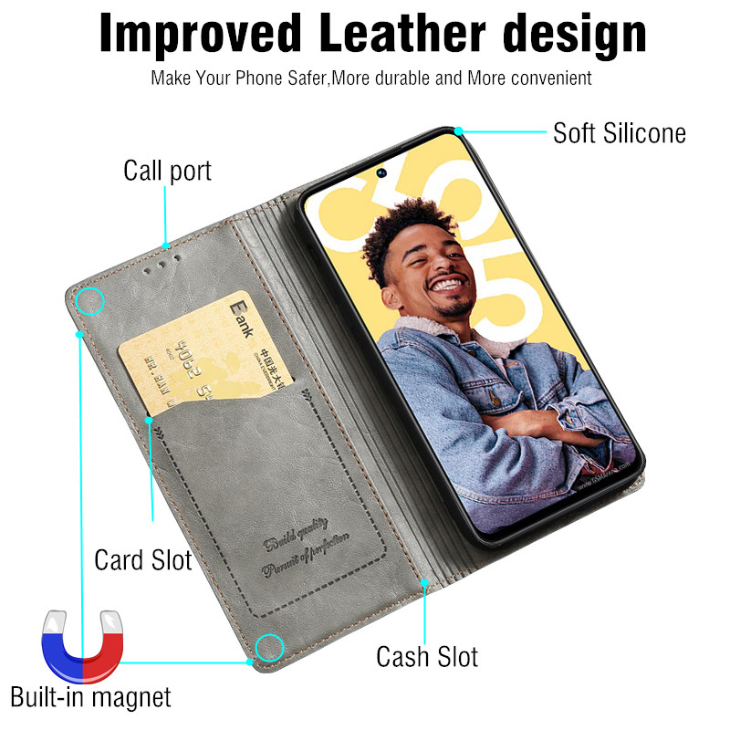 Flippdeksel til xiaomi redmi note 14 pro deksel etui redmi note 14 pro pluss deksel telefon global versjon redmi note 14 5g 4g note 14s