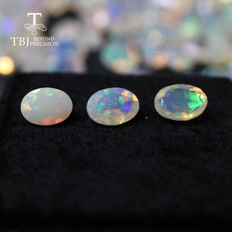 Natural ethiopian colorful cuting opal oval 5*7mm natural precious gemstones for 925 sterling silver jewelry