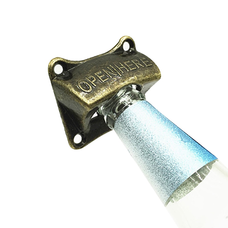 Wall Beer Openers Pure Copper Bronze Metal Wall Mounted Beer Wine Bottle Cap Bar Opener Bar Kitchen Tools