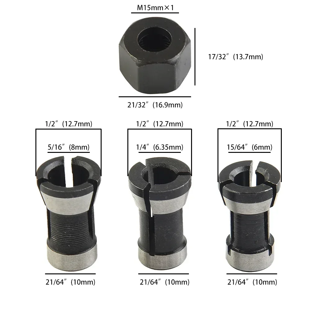 6mm 8mm 6.35mm Elektrische Router Frees Spantang M15 Moer Voor Trimmen Graveermachines Accessoires