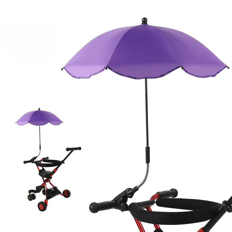 Universele Baby Auto Kinderwagen Paraplu Verstelbare Schaduw Paraplu Uv Zonnescherm Voor Kinderwagen Accessoires Zonneklep Draagbare Parasol Items: Black