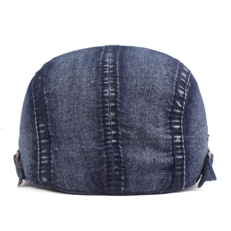 Boina vaquera para hombre y mujer, gorro de tela lavada, gorra plana con visera para conducir,
