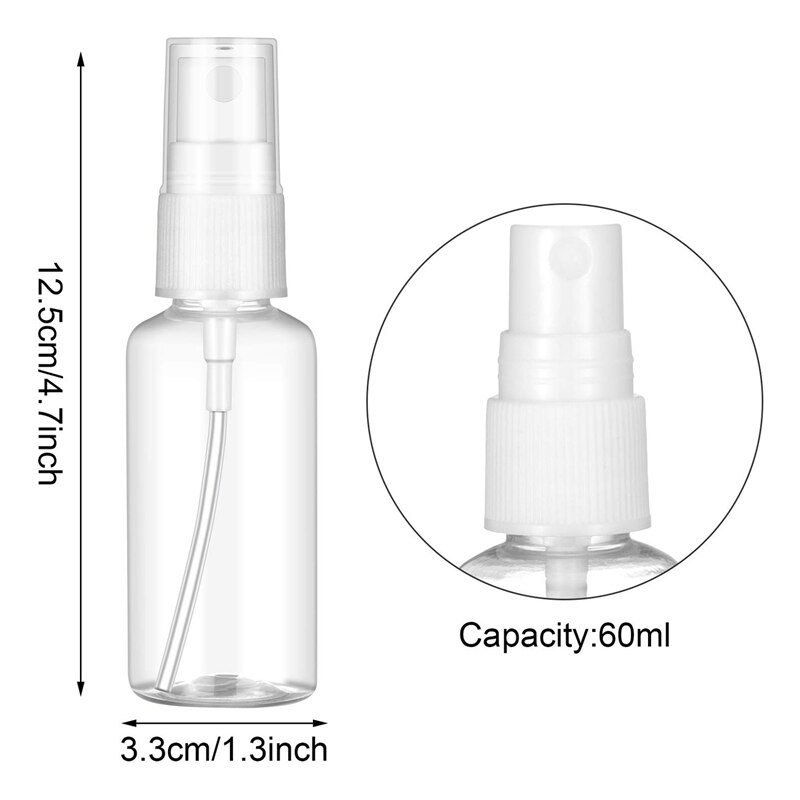 50 stk 60 ml gennemsigtig plast parfume forstøver lille mini tom spray genopfyldelig flaske