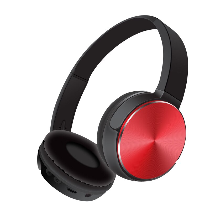 Fanshu Bluetooth Kopfhörer Sport Stereo Hände Frei Kopfhörer Über Ohr Drahtlose Musik Headset Unterstützung TF Karte FM Radio Mit Mic: Rot