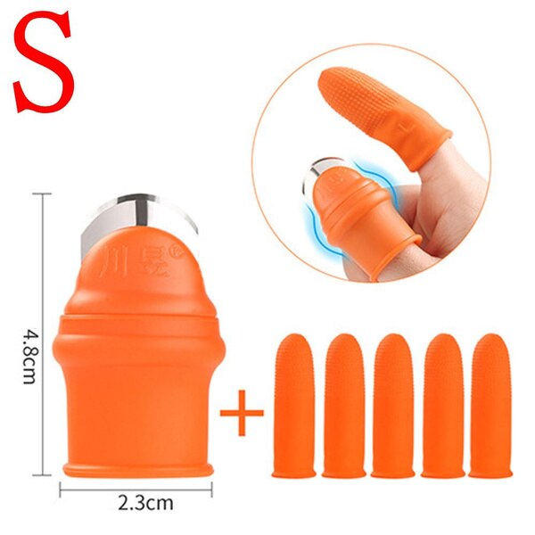 Silikonowy kciuk nóż ochraniacz na palce urządzenie robić skubania robić cięcia warzyw zestaw narzędzi rolniczych osłona na palce chroń palec: kobiety