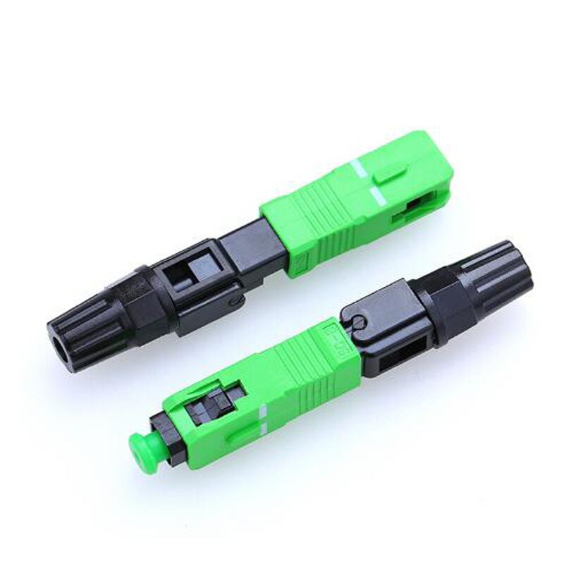 100PCS SC APC fiber optic SC APC Single-mode Fast connector SC APC FTTH Fiber Optic quick Connector