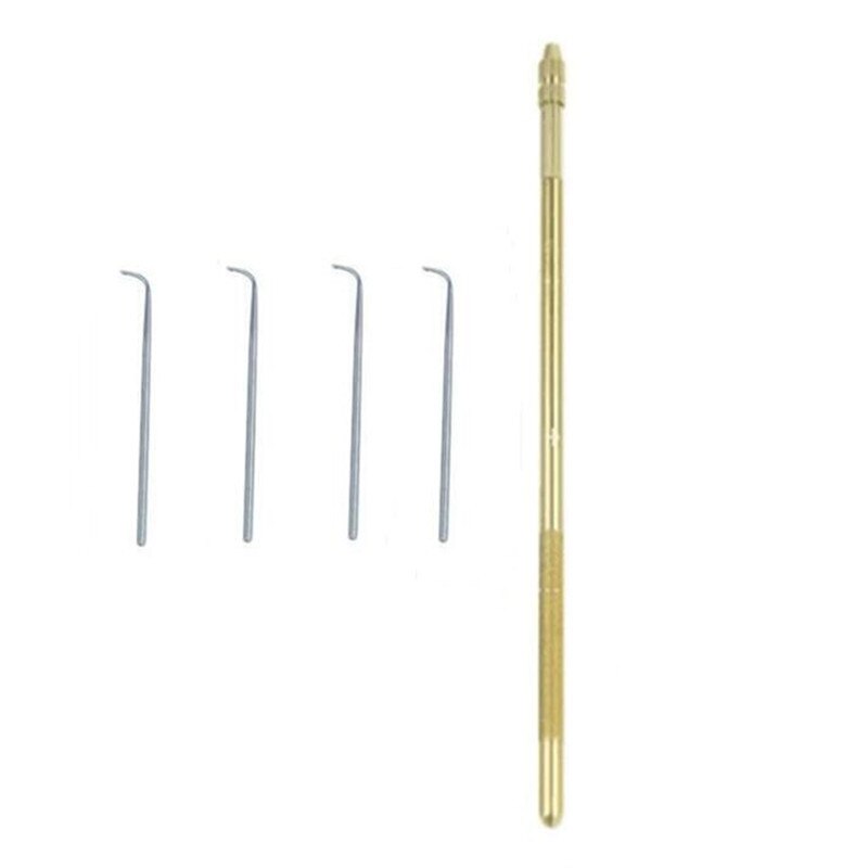 5 Pcs/Set Ventilating Needle For Making Lace Frontal Golden DIY Lace Wig Needles With Copper Handle: Glod