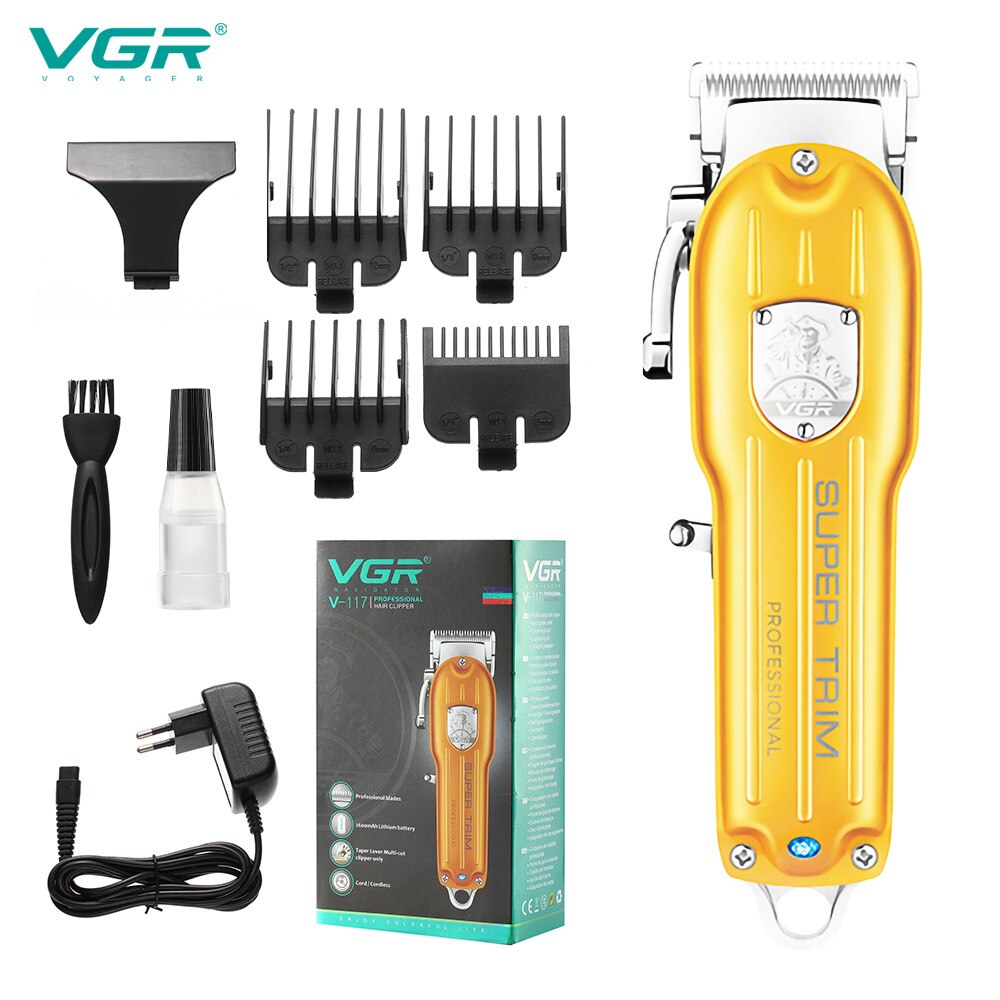 Vgr 117 Tondeuse Professionele Persoonlijke Verzorging Usb Clippers Trimmer Kapper Voor Haar Snijmachine Tondeuse Vgr V117: Goud