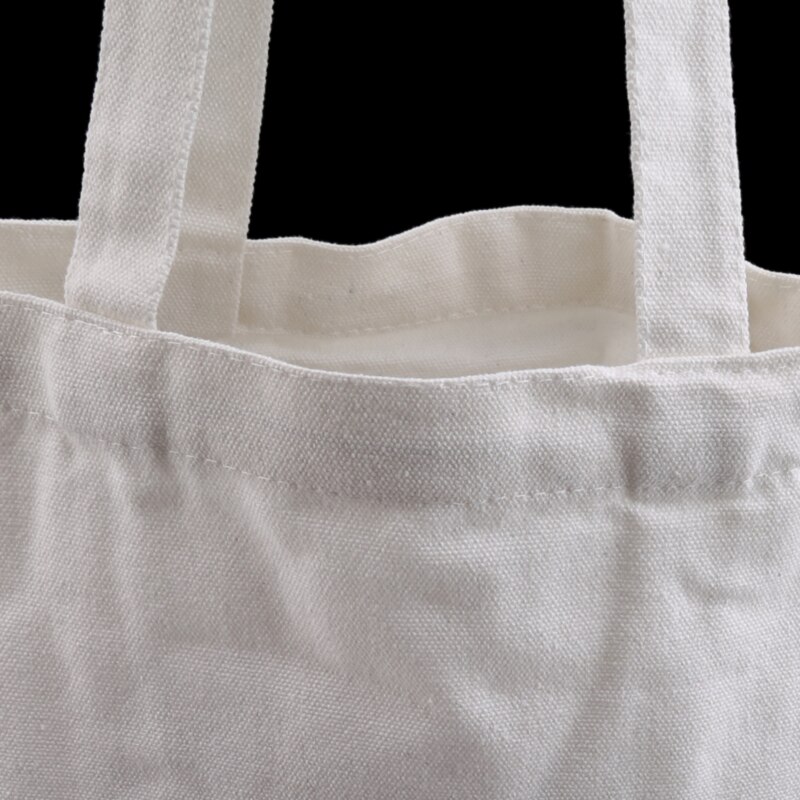 Canvas Fabric Shopping Handbag Eco Reusable Supermarket Tote Portable Carrier Large Capacity Grocery Storage Shoulder Bag