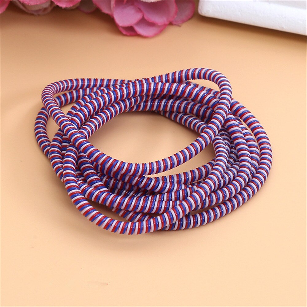 1Pc kabel spiralny USB Protector dla Iphone słuchawki odporne na kurz Winder 1.4M Earpods ochrona liny wiosna sznurka słuchawki pokrywa: 8