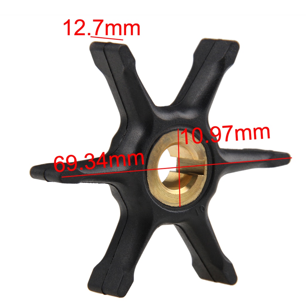 Boat Water Pump Impeller 6 Blade For 3/4/5/5.5/6/7.5HP 2-Stroke Evinrude Johnson/OMC/BRP Outboard Motor 277181/434424 18-3001
