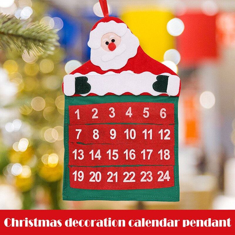 Christmas Advent Calendars Santa Claus Pendant Wall Door Hanging for Hotel Lobby M09