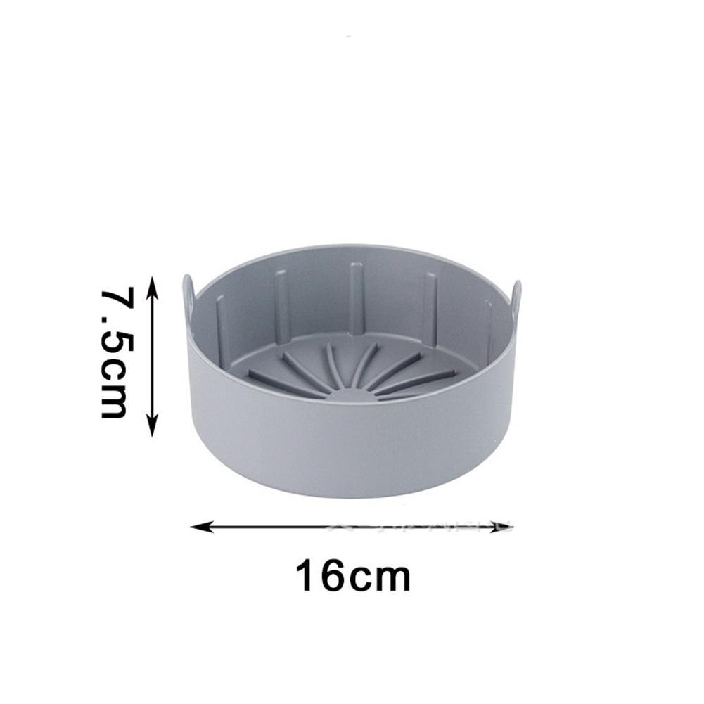 1Pcs Siliconen Airfryer Lucht Friteuse Accessoires Ronde Siliconen Uitvoering Mand Pot Cake Bakken Non-Stick Siliconen Mat 16Cm: 16cm gray