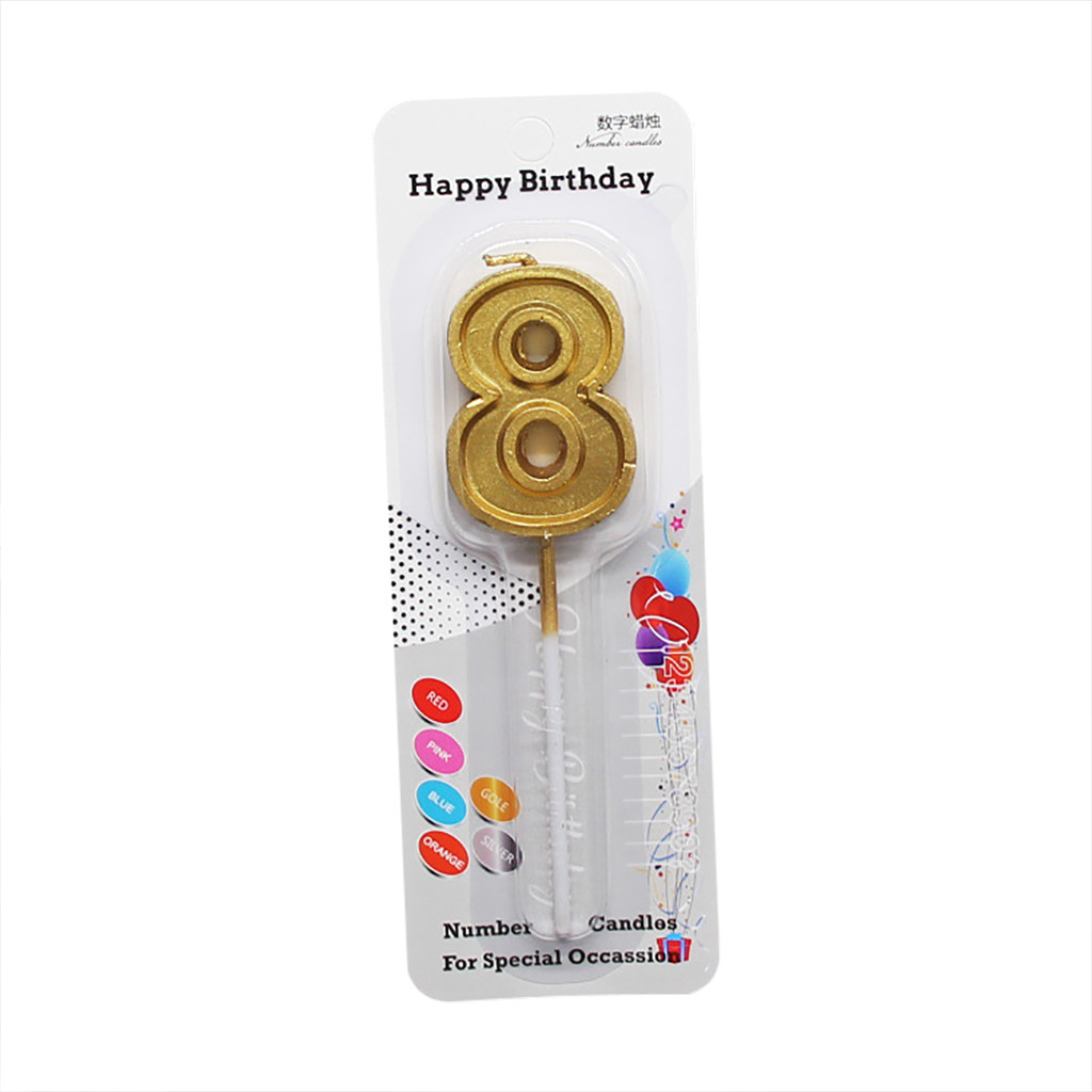 1pc paillettes or R 0-9 nombre bougies joyeux anniversaire gâteau Topper ornements Cupcake décoration cire artisanat fête d'anniversaire fournitures: G