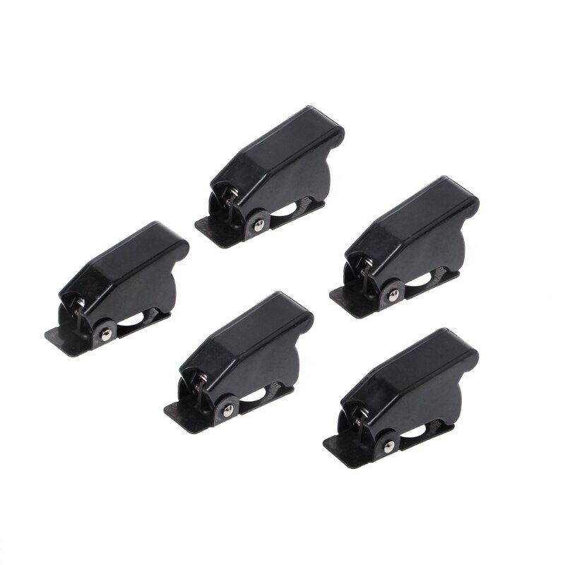 5 Pcs Plastic 12mm Toggle Switch Safety Cover Protector Cap Guard: Black