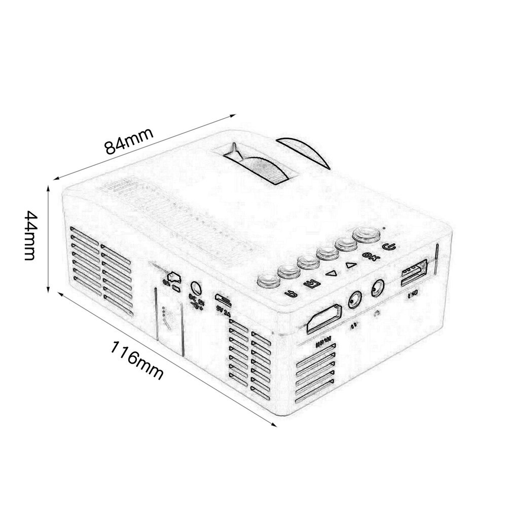 T16 Mini Portable Wired LED LCD Projector Display Grandado