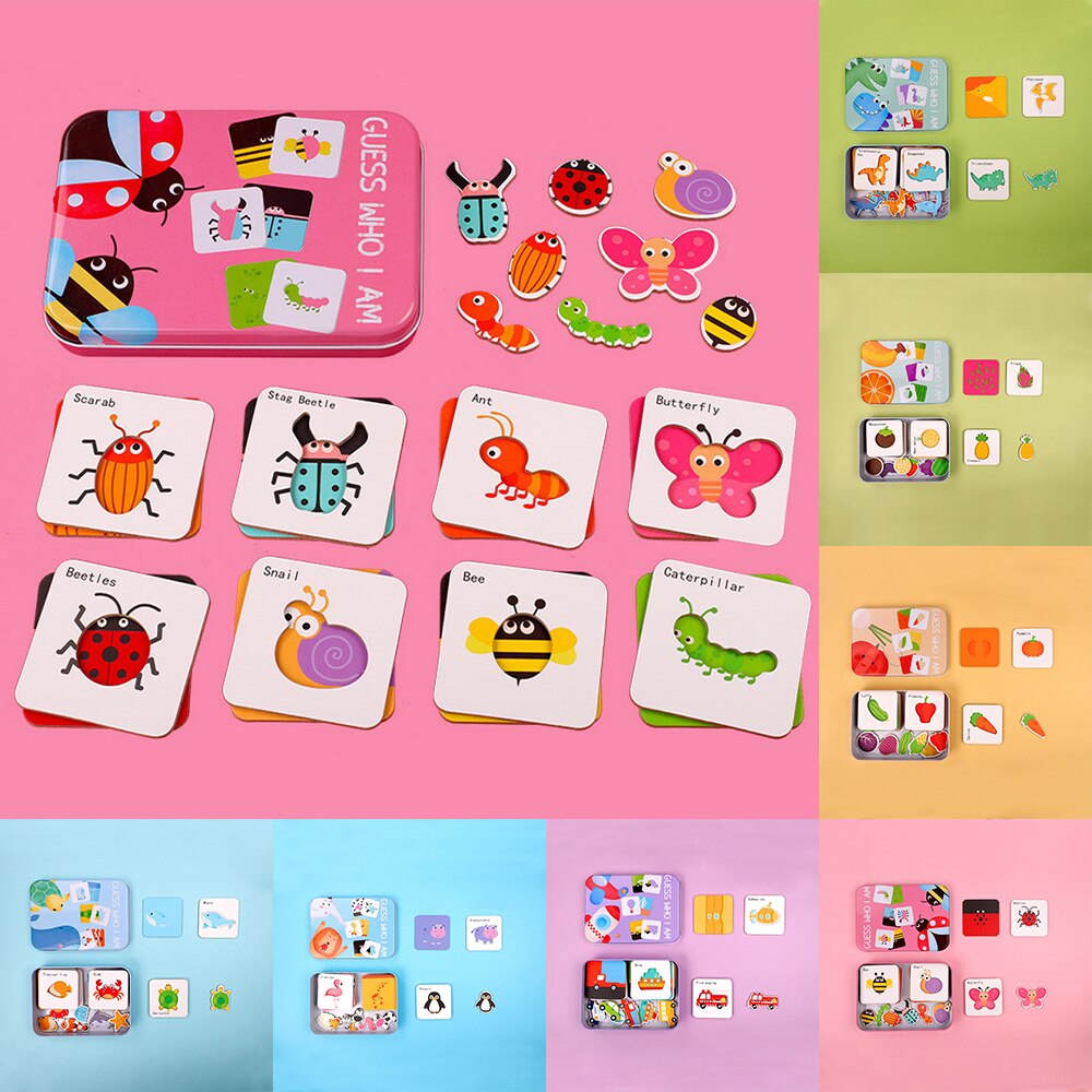 Baby 24 Pcs Card Jigsaw Cognitie Puzzel Vorm Matching Puzzel Cognitieve Leren Vroege Onderwijs Kaart Leren Speelgoed In Een Doos