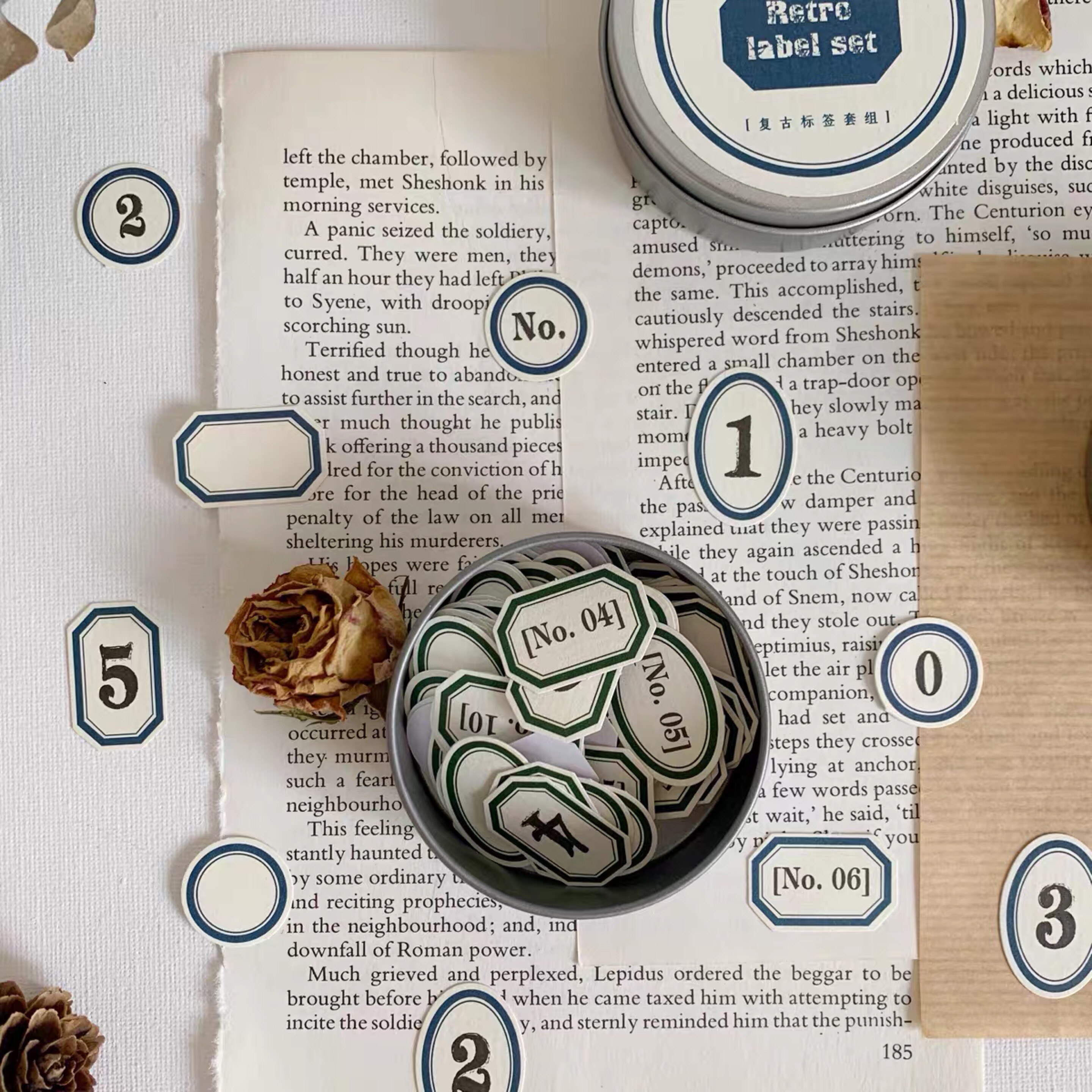 Retro Label Sticker Set Flake Sticker Pack DIY Craft Photo Albums Card Making Label Sticker