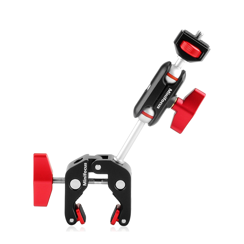 Tripod Magic Arm with Dual Ballhead Articulating 1/4'' Screw Universal Camera Video Monitor Mount Adapter for Cage LED Light