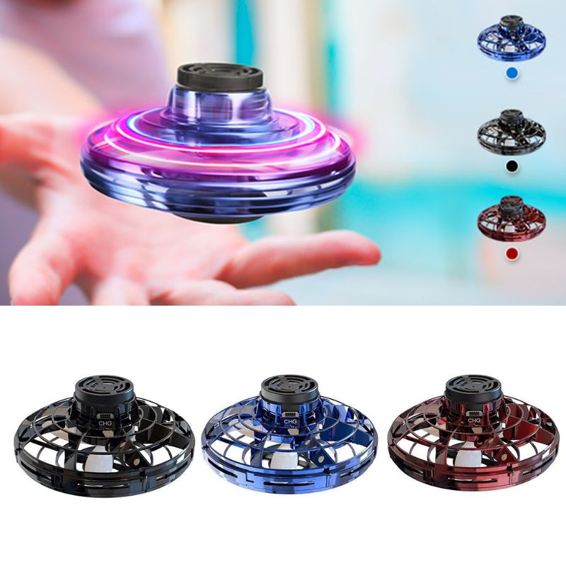 Flynova Flying Spinner 360 ° rotatorio USB carga disco volador operado a mano Drone con luces LED brillantes para juguete para niños y adultos