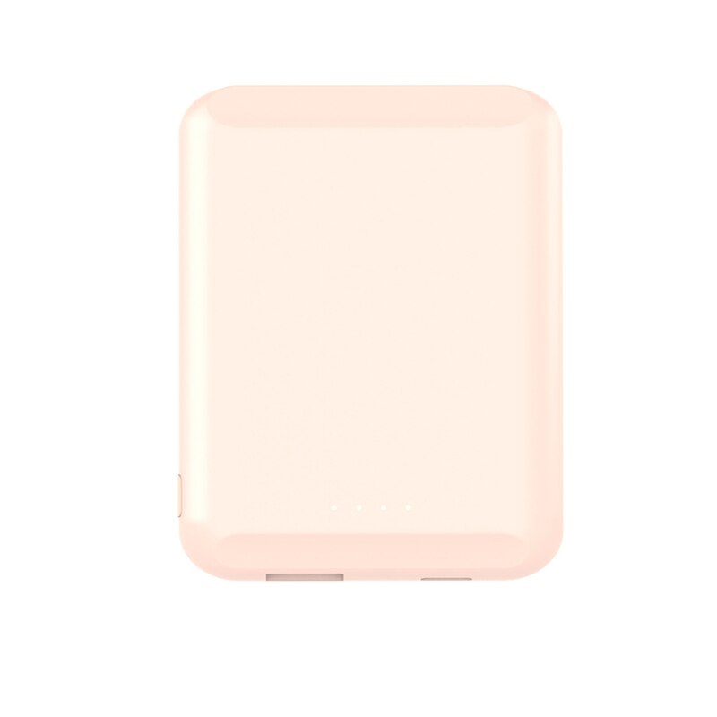 5000 Mah Batterij Case Voor Iphone 12 12Pro 12 Pro Max 12 Mini Magnetische Power Bank Snelle Draadloze Opladen Magsafe charger Telefoon: Roze