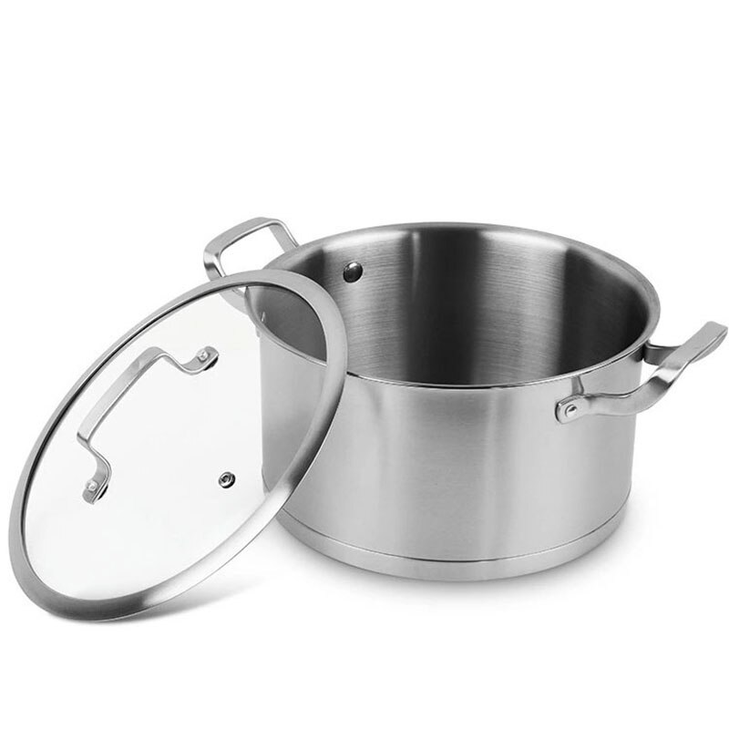 Olla para sopa profunda de papilla de acero inoxidable 430, cacerola inferior compuesta