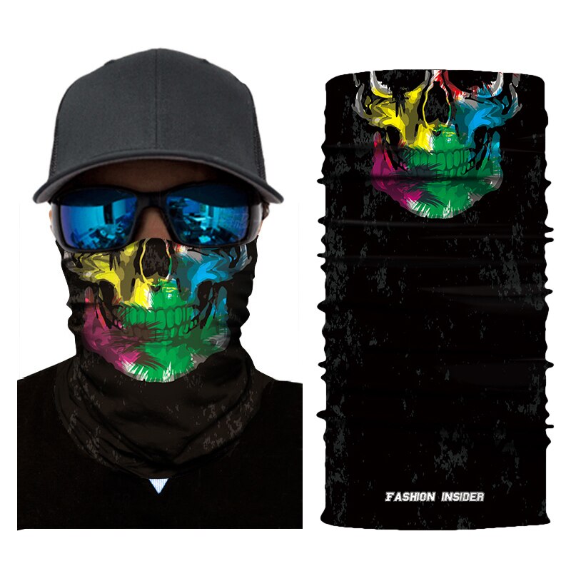 Motorfiets Bivakmuts Magic Hals Gezichtsmasker Nationale Vlag Ghost Skull Motor Motorbike Skiën Sjaal Bandana Head Shield Helm Heren: AC061