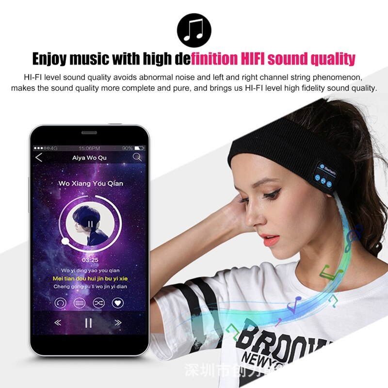 Wireless 5,0 elastic sports headband yoga fitness headset music headwear sleep headphones for side sleepers