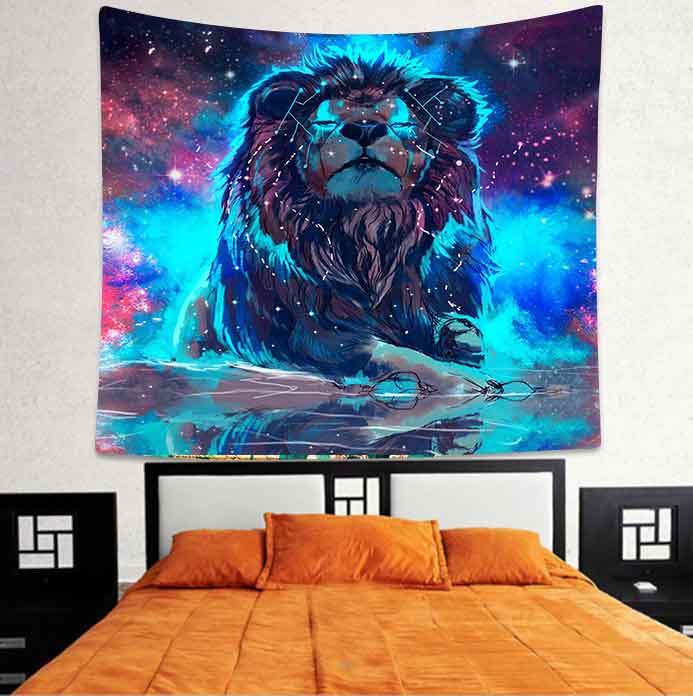 Simsing – tapisserie suspendue en forme de baleine bleue, animaux marins, Art mural, pour salon, chambre à coucher, décoration de dortoir: GT2TSILS859