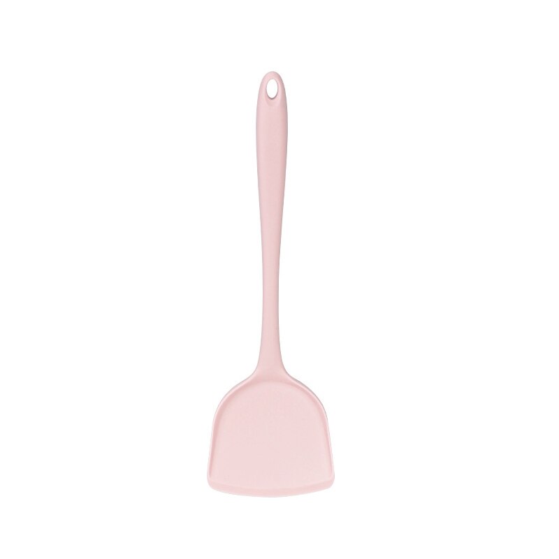 Silicone Kitchen Utensils Colander Spatula Non-stick Soup Spoon Cooking Tools Spatula Kitchenware Cooking Shovel Tableware: pink-spatula