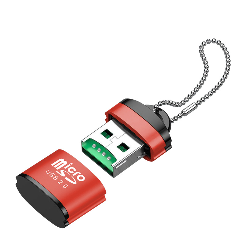 Mini lector de tarjetas microSD TF USB 2,0, adaptador de tarjetas de memoria para teléfono móvil, adaptador USB de alta velocidad para accesorios de ordenador portátil: Red