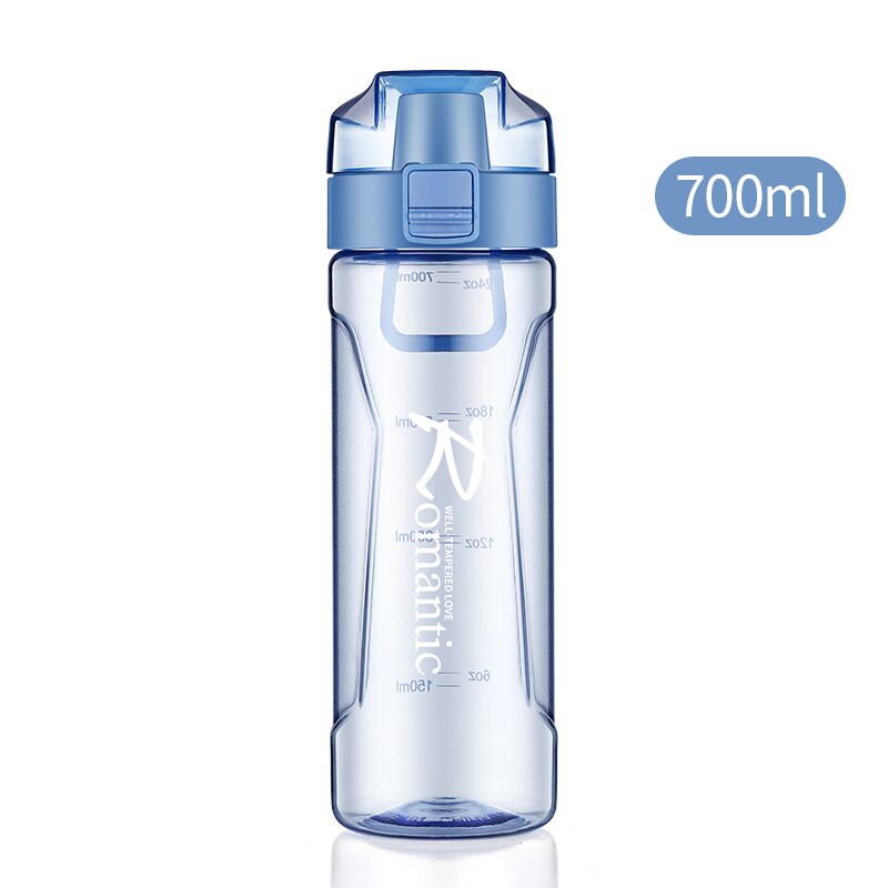 Baispo 700ml Sports Water Bottle Portable Protein Shaker For Sports Travel Space Bike Hiking Water Bottle BPA Free Drinkware: Sky Blue