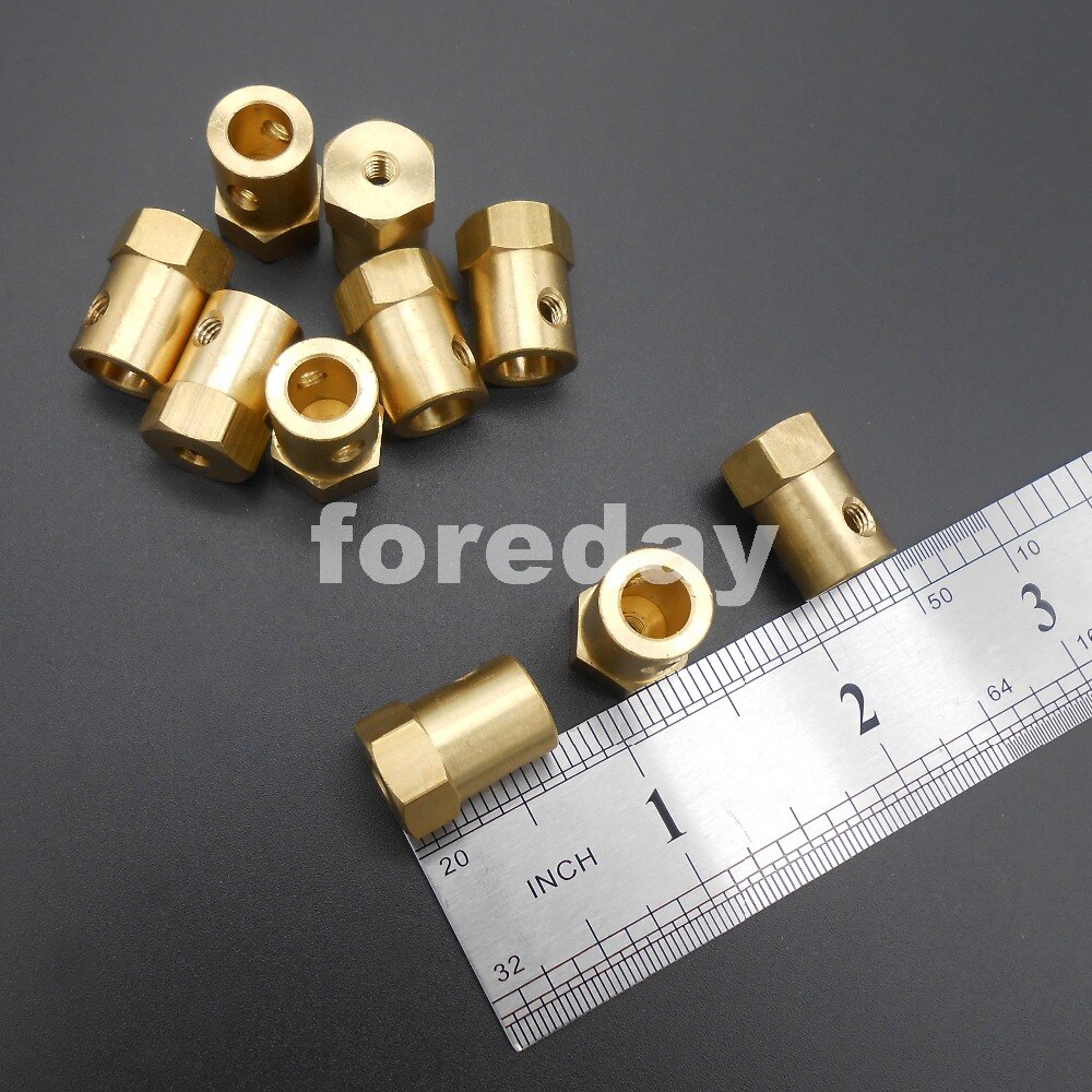 5PCS 7MM Wheel Shaft Motor Hexagonal HEX Coupling Coupler length 18mm M5 Brass + 2 spanners wrenches *FD253X5