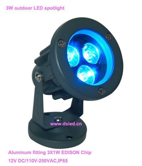 Waterproof,good ,high power 3W outdoor LED spotlight,LED garden light,110V/220VAC,DS-06-46-3W,2-year warranty