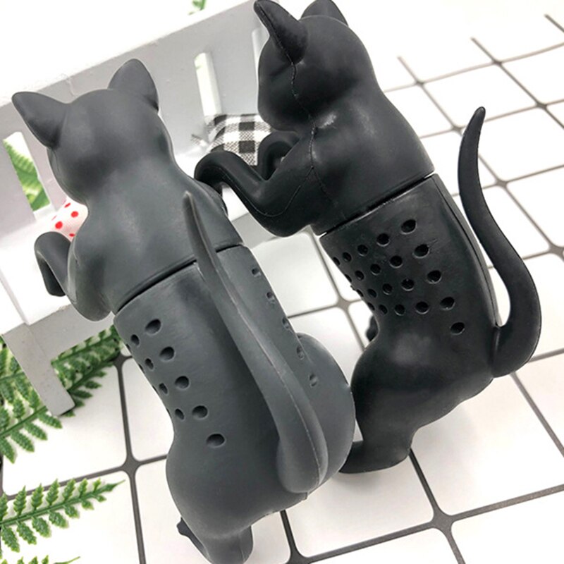 Bolsa de té de silicona para gatos, Infusor de hojas de grado alimenticio, filtro de especias de hierbas, dispositivo de elaboración, tetera, bolsitas de té, herramientas de cocina