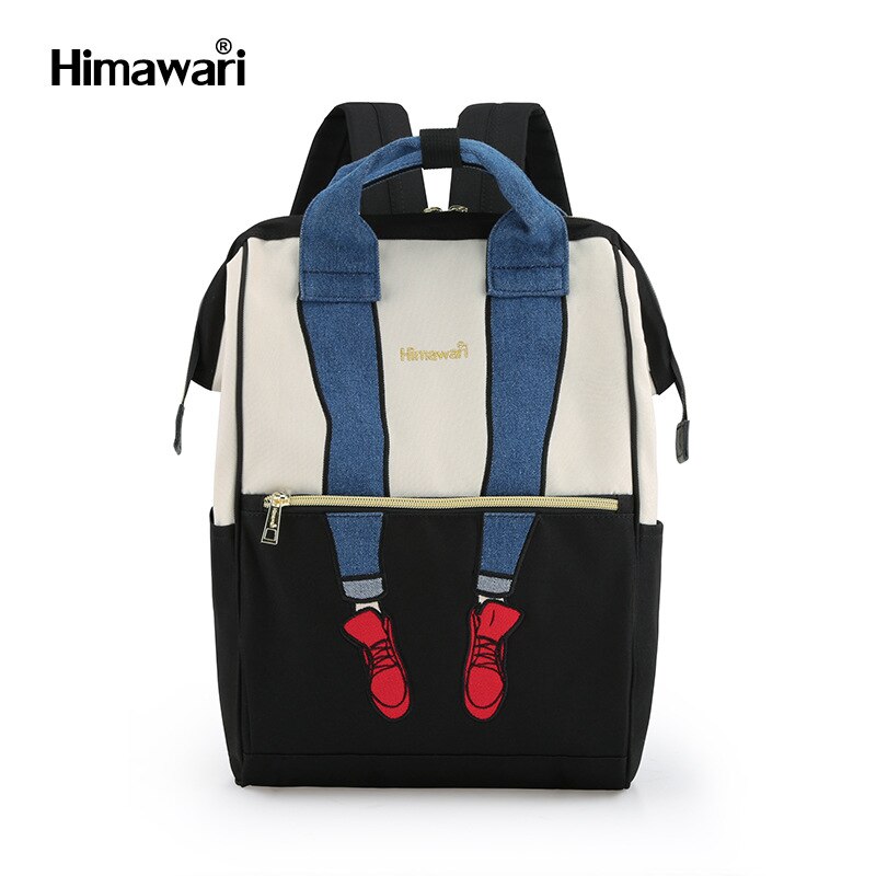 Sac à dos mignon en forme de jambe pour femmes Style japonais femmes sac à dos multicolore mignon sacs d'école pour les filles femmes sac à dos: WhiteBlack