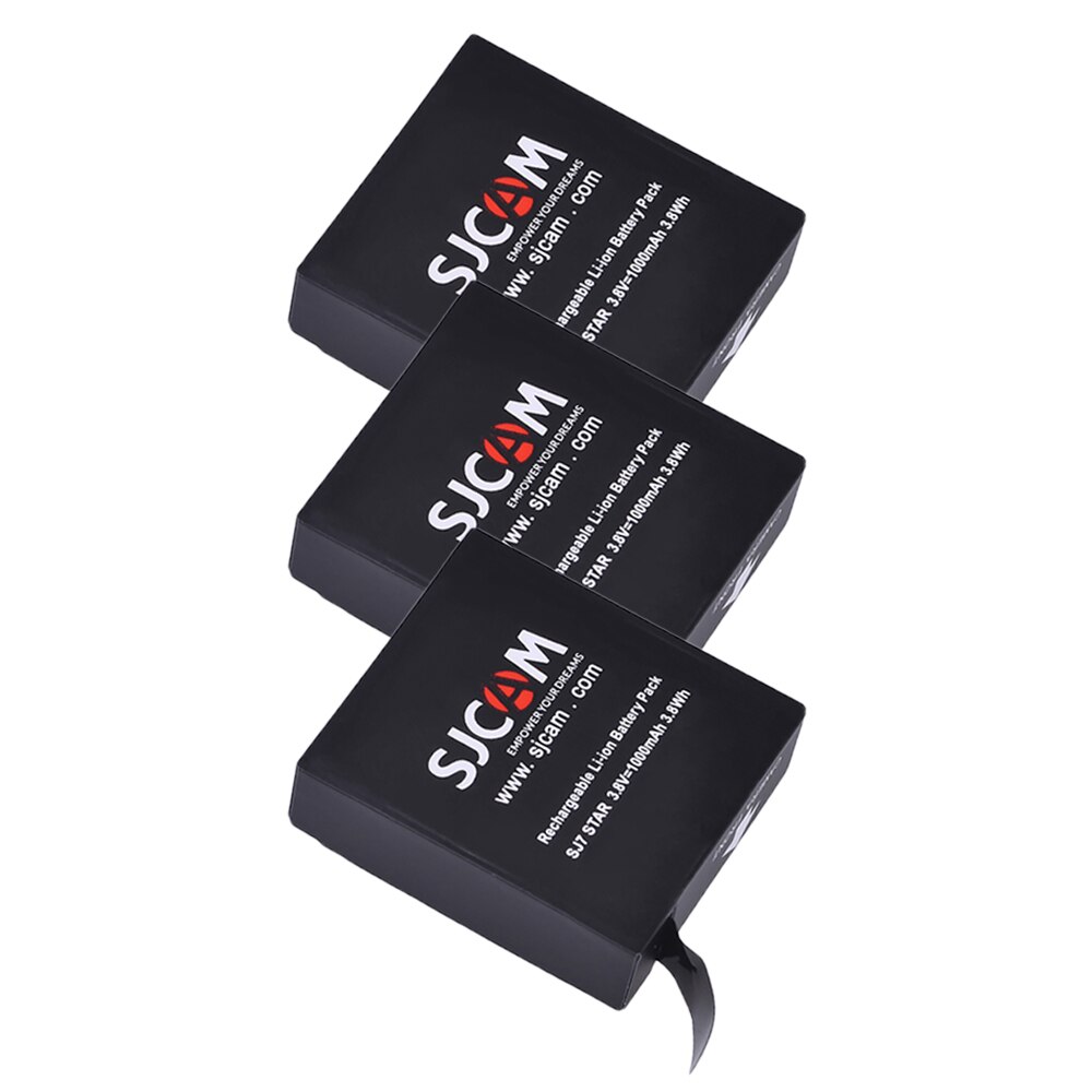 SJ7 Star Battery 1000mAh Original SJCAM SJ7 Star Battery+ LED 3-Slots USB Charger for SJCam SJ7 Action Cameras: 3Pc