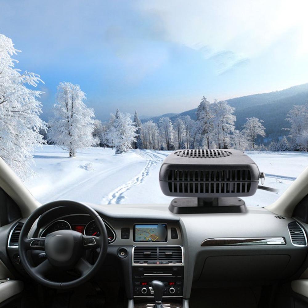 Bærbar auto bilvarmer afrimning demister 12/24v 200w elektrisk varmelegeme forrude 360 graders rotation abs opvarmning kølevifte