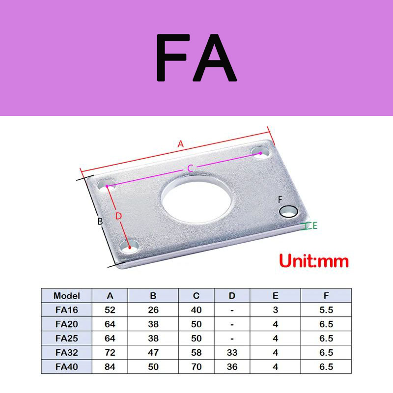 LB/SDB/Y/I/FA/F/U Joint Fitting Mounting Bracket For MA MAL16 20 25 32 40mm Mini Cylinder Accessories: green / 1/8"