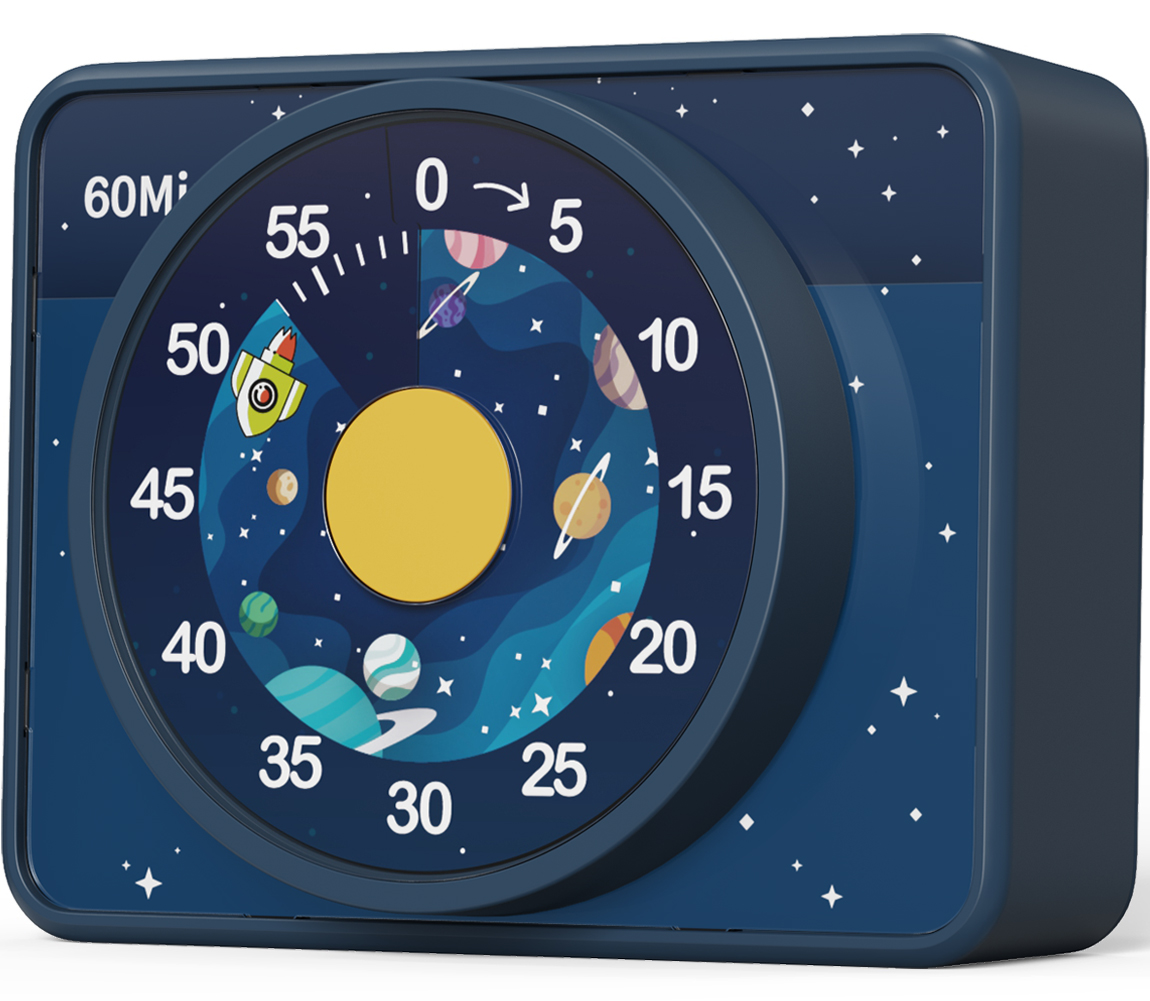 Temporizador visual digital con luz nocturna, temporizador de cuenta regresiva de 60 minutos para niños y adultos Temporizador de dibujos animados en el aula para el hogar, la escuela: Azul