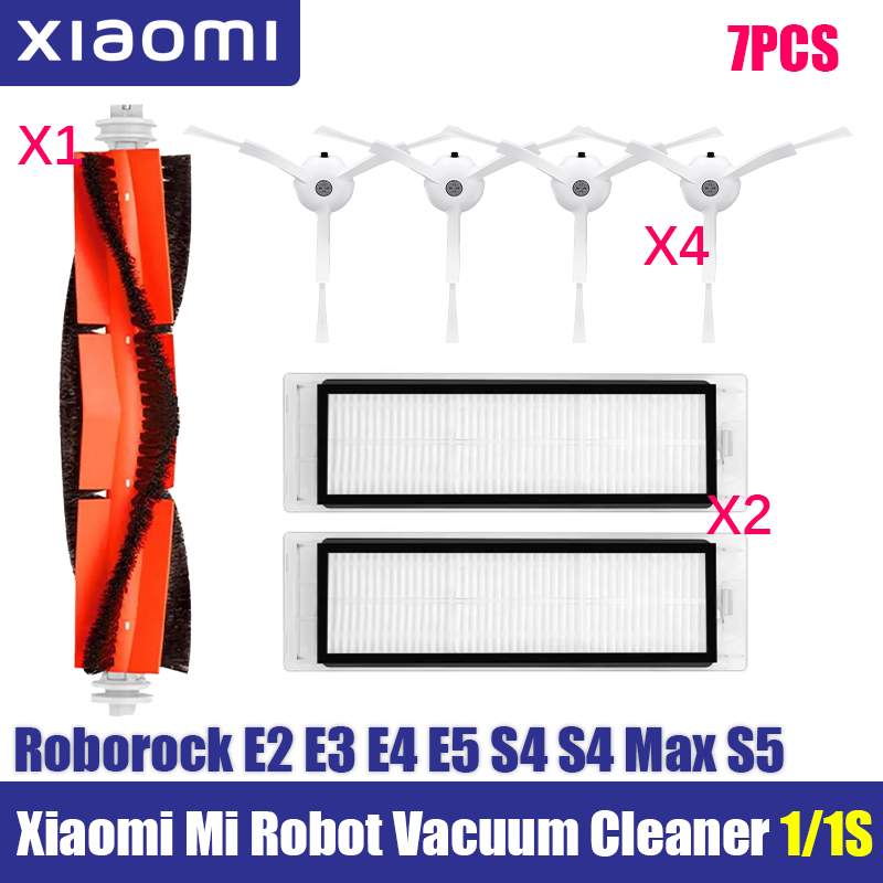 For Xiaomi Mi Robot 1/ 1S SDJQR01RR SDJQR02RR SDJQR03RR E3, S4, S4 Max, S5 Vacuum Cleaner Main Side Brush Filters Mop Parts: Lavender